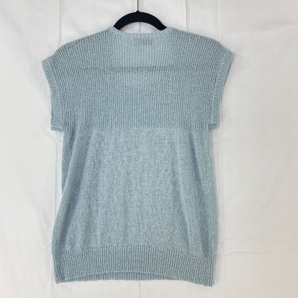 Vintage The May Co. Blue Short Sleeve Shirt Womens Stretch Knit Size Large - Picture 4 of 6
